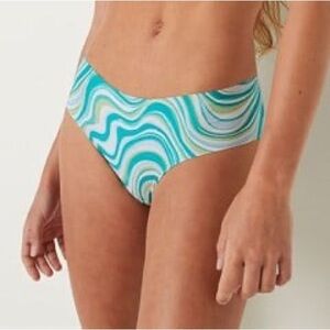 Vs Victorias Secret Pink No-Show Cheekster Panty Underwear Teal Marble XL